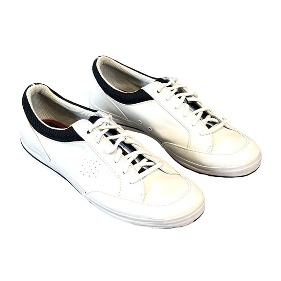 Keds Rebellion Leather Lace Up Shoes Sneakers White Navy Blue Size 11. #1376 - Picture 4 of 7